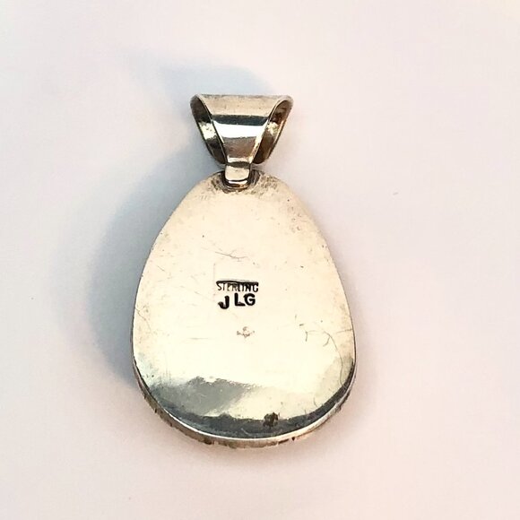 Navajo Arts and Crafts Guild Sterling Silver Royston Turquoise Pendant Vintage - Picture 7 of 11